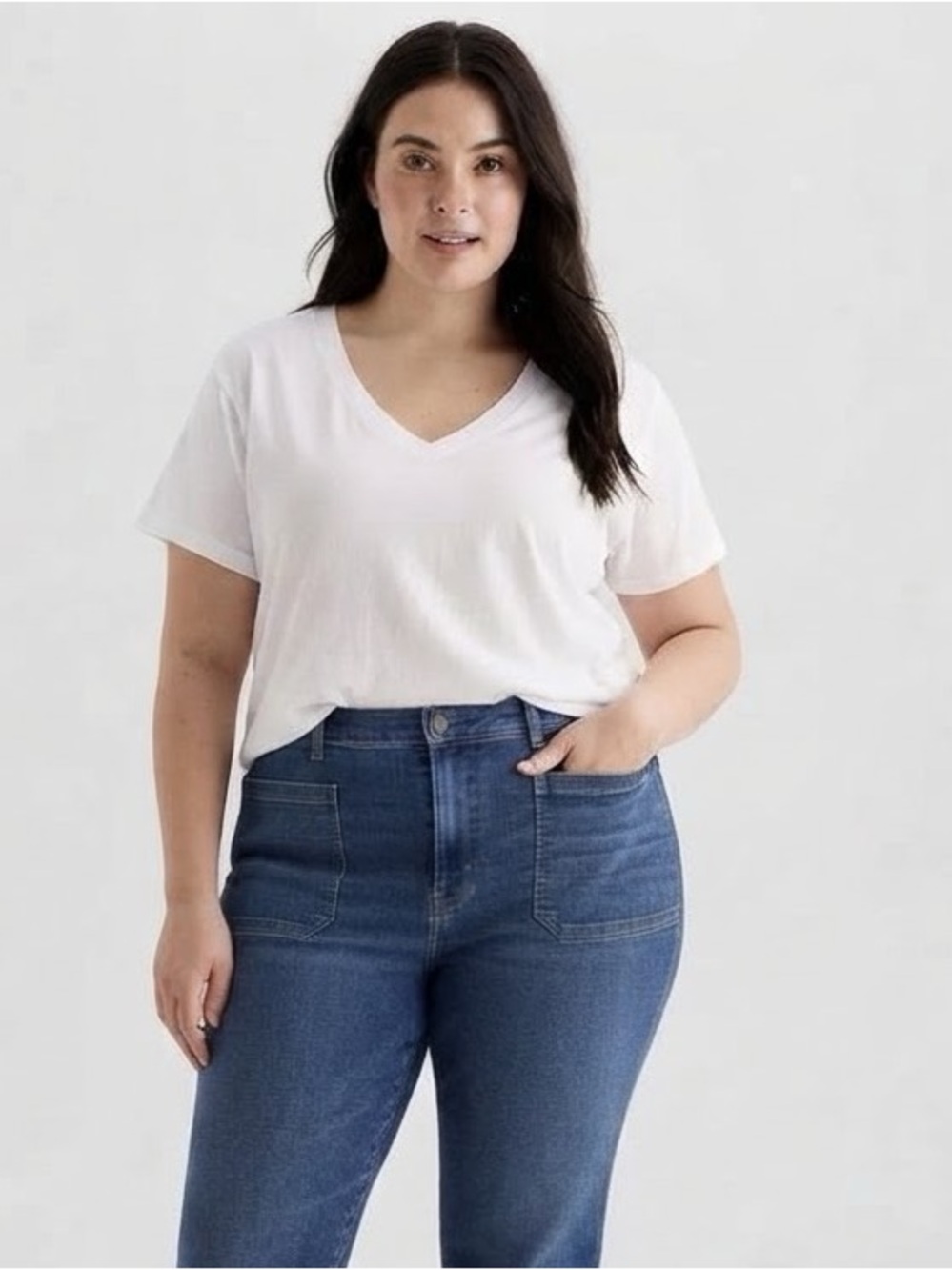 a.n.a Womens Plus VNeck Short Sleeve T-Shirt Size 2X NWT